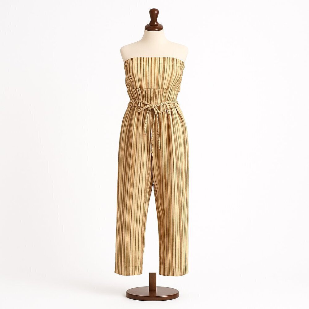 Free People Roaming Shores One-Piece Strapless Jumpsuit Women’s Medium NWT